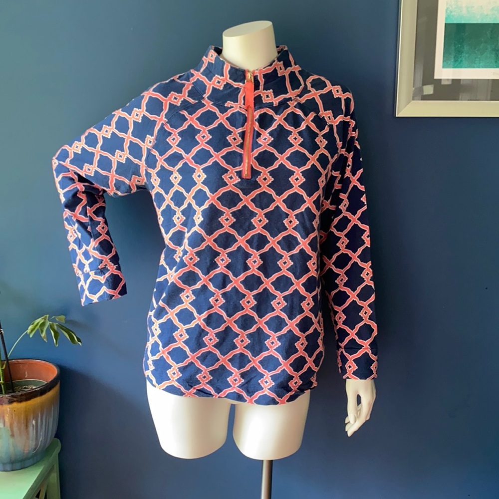 GUC Mudpie long sleeve 3/4 zip geometric print